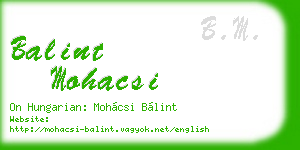 balint mohacsi business card