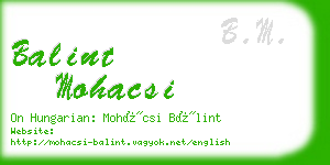 balint mohacsi business card